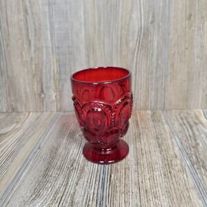 Vintage LE Smith Moon and Stars Red 7 oz Juice Glass Tumbler